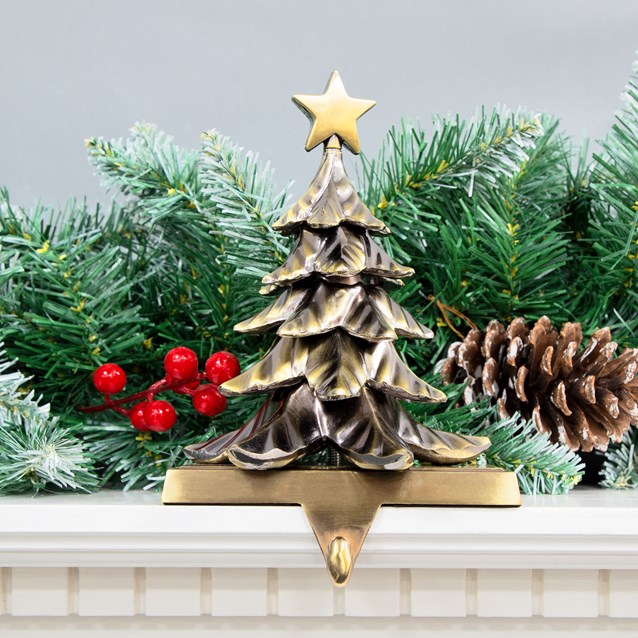 Christmas Tree Stocking Hanging Hook -Antique Gold Christmas Tree Stocking Hanging Hook -Antique Gold