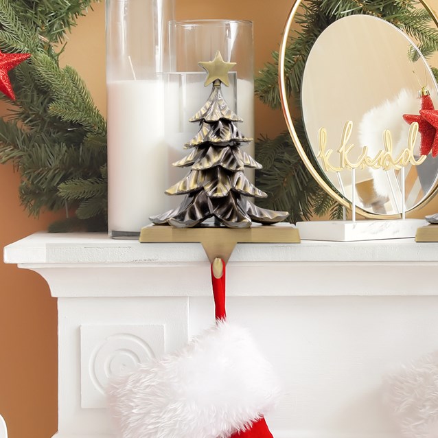 Christmas Tree Stocking Hanging Hook -Antique Gold Christmas Tree Stocking Hanging Hook -Antique Gold