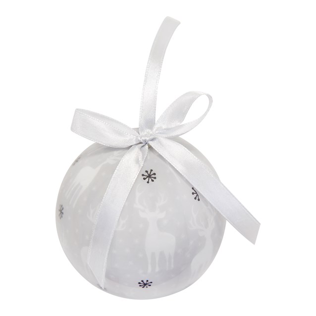 14pc White & Silver Reindeer Baubles 14pc White & Silver Reindeer Baubles