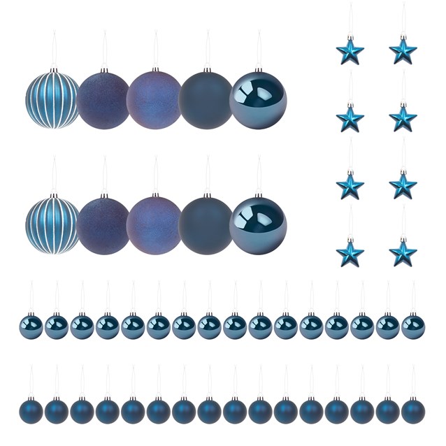 50PK Shatterproof Baubles - Navy 50PK Shatterproof Baubles - Navy