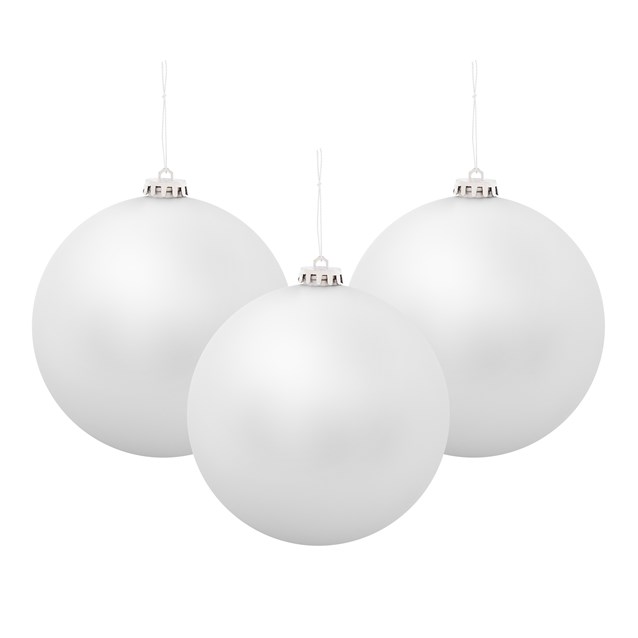 3PK 15cm Silver Traditional Matt Bauble 3PK 15cm Silver Traditional Matt Bauble