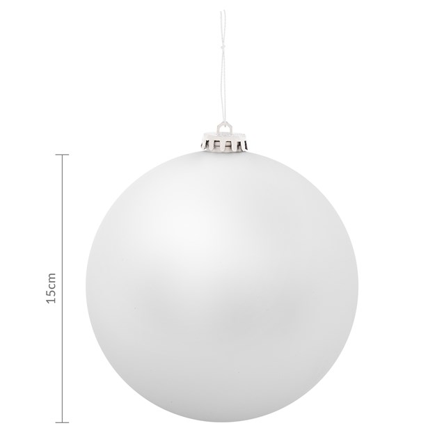 3PK 15cm Silver Traditional Matt Bauble 3PK 15cm Silver Traditional Matt Bauble