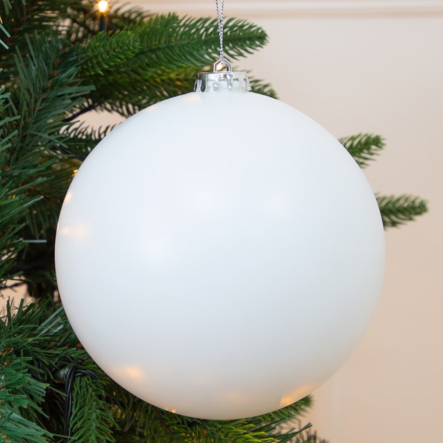 3PK 15cm White Traditional Matt Bauble 3PK 15cm White Traditional Matt Bauble