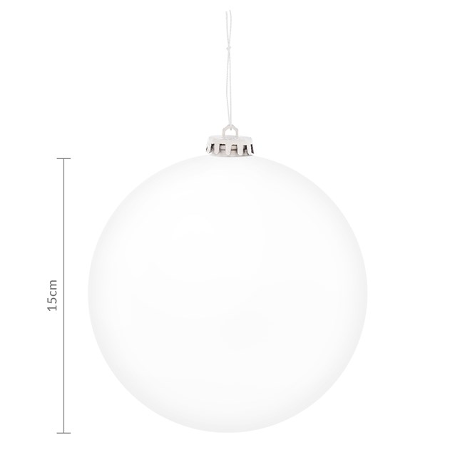 3PK 15cm White Traditional Matt Bauble 3PK 15cm White Traditional Matt Bauble