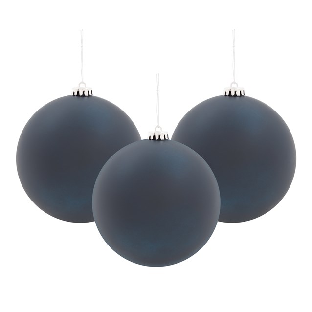 3PK 15cm Navy Blue Traditional Matt Bauble 3PK 15cm Navy Blue Traditional Matt Bauble