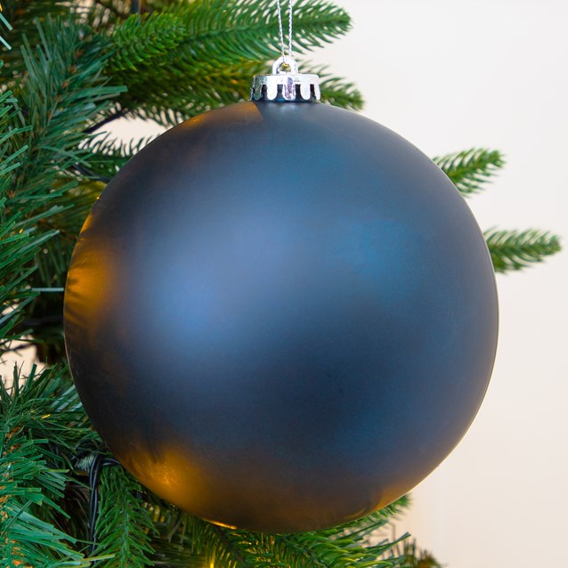 3PK 15cm Navy Blue Traditional Matt Bauble 3PK 15cm Navy Blue Traditional Matt Bauble