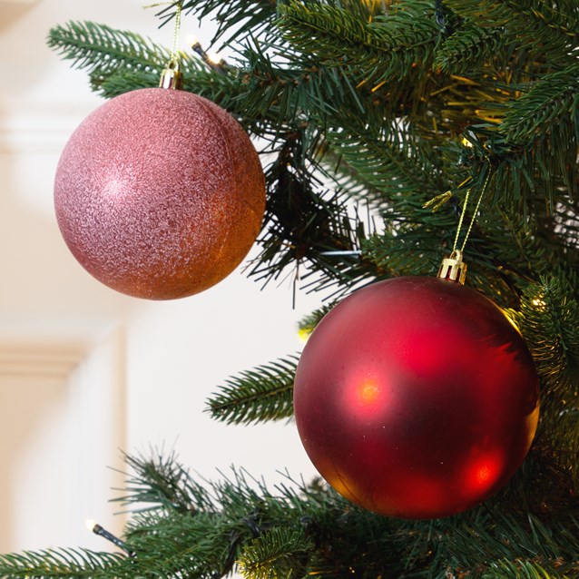 12PK Shatterproof Large Baubles -Red 12PK Shatterproof Large Baubles -Red