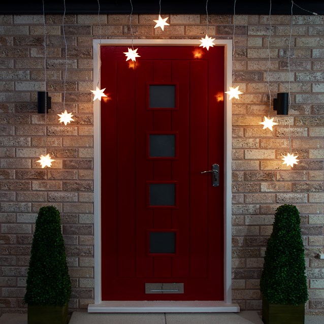 3D Star V Shape Curtain Lights - Warm White 3D Star V Shape Curtain Lights - Warm White