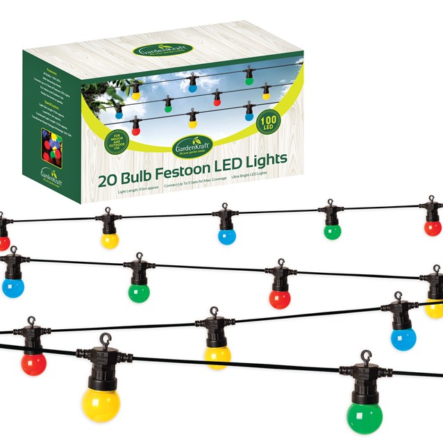 20 Connectable Bulb String Light - Multi Colour 20 Connectable Bulb String Light - Multi Colour