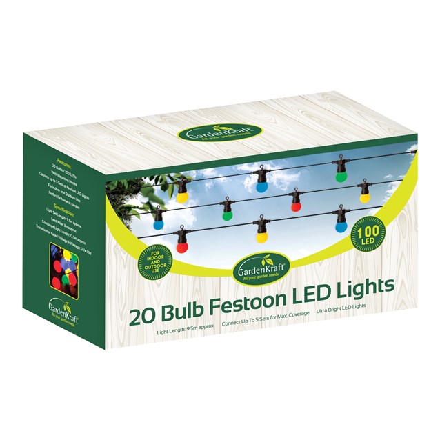 20 Connectable Bulb String Light - Multi Colour 20 Connectable Bulb String Light - Multi Colour