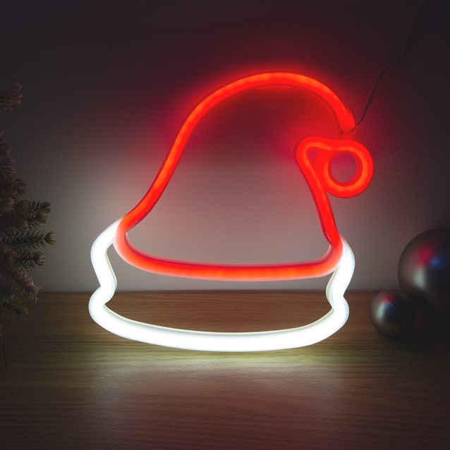 Christmas Hat LED Neon Hanging Sign Light Christmas Hat LED Neon Hanging Sign Light