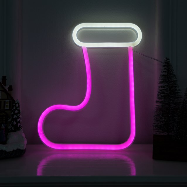 Christmas Stocking LED Neon Hanging Sign Light Christmas Stocking LED Neon Hanging Sign Light