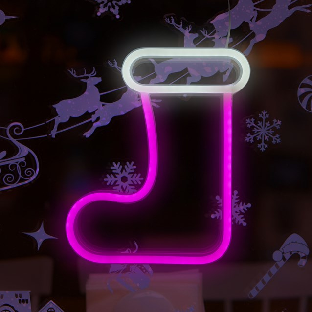 Christmas Stocking LED Neon Hanging Sign Light Christmas Stocking LED Neon Hanging Sign Light