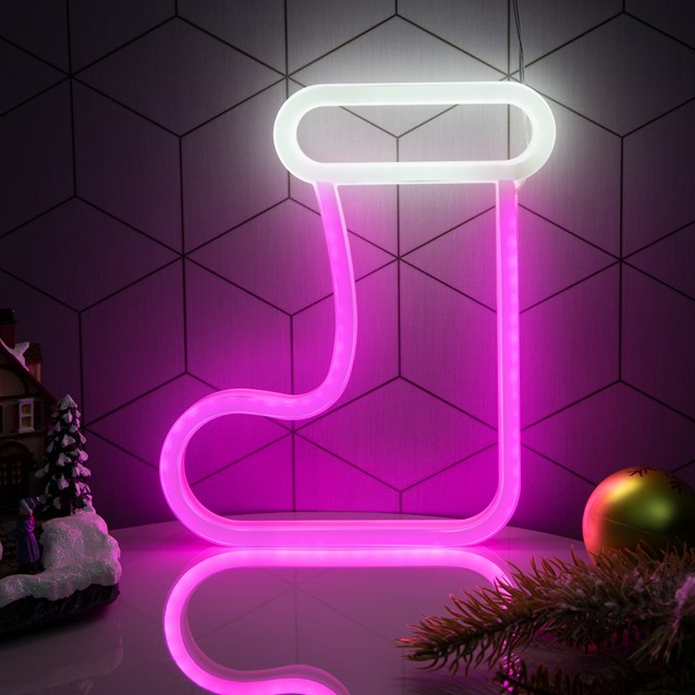 Christmas Stocking LED Neon Hanging Sign Light Christmas Stocking LED Neon Hanging Sign Light