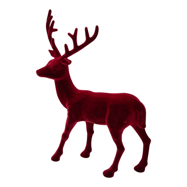 Flocked Reindeer Deco Flocked Reindeer Deco