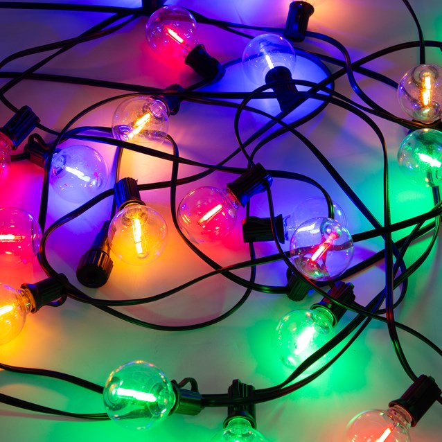 8M G40 Globe 25 LED Festoon Lights -Multi colour 8M G40 Globe 25 LED Festoon Lights -Multi colour