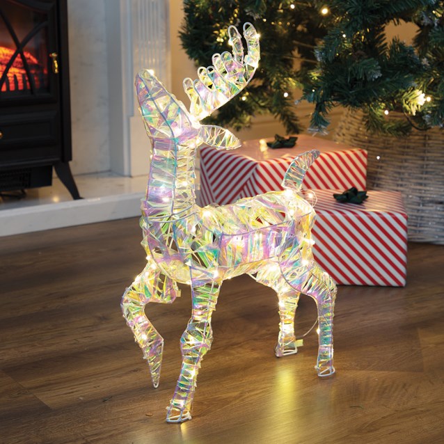 50cm Iridescent Effect Standing Reindeer Light 50cm Iridescent Effect Standing Reindeer Light