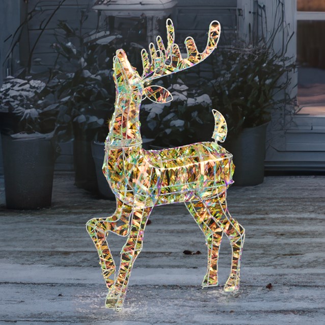 75cm Iridescent Effect Standing Reindeer Light 75cm Iridescent Effect Standing Reindeer Light
