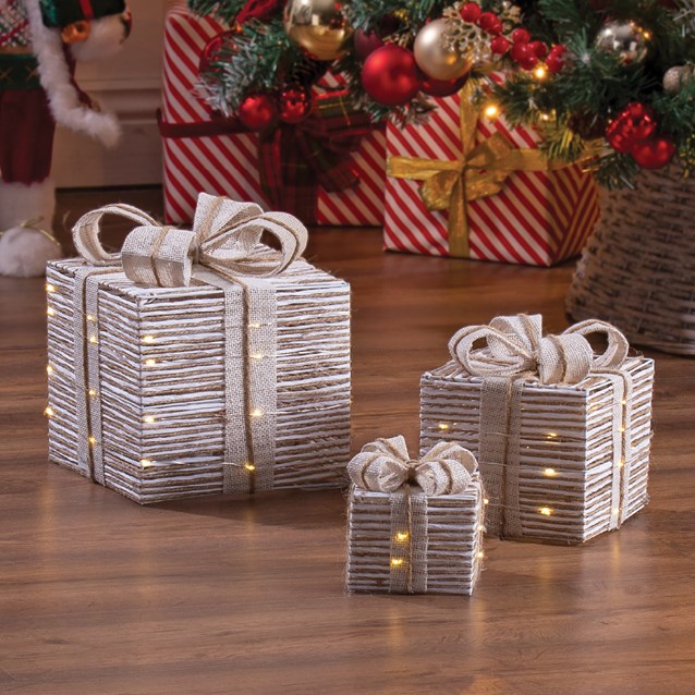 Royal Xmas Set of 3 Light Up Gift Box -S Set Royal Xmas Set of 3 Light Up Gift Box -S Set