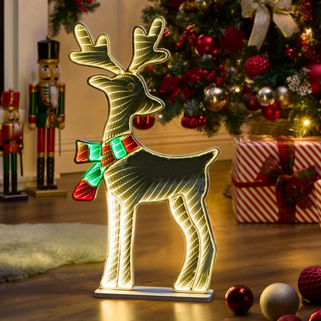 60cm Infinity Reindeer LED Mirror Light 60cm Infinity Reindeer LED Mirror Light