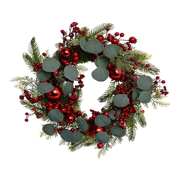 Festive Field Red Bauble Wreath Festive Field Red Bauble Wreath