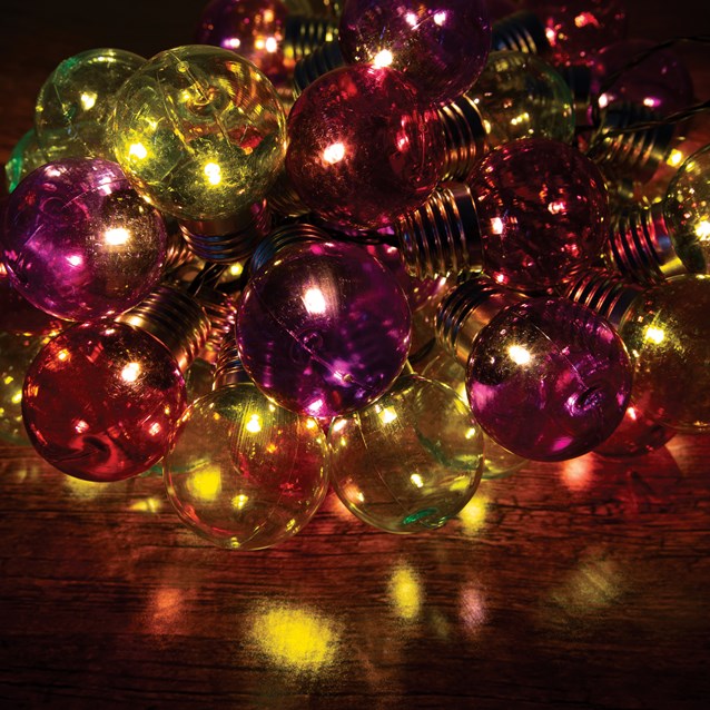 50 Retro Party String Lights - Multi-Colour