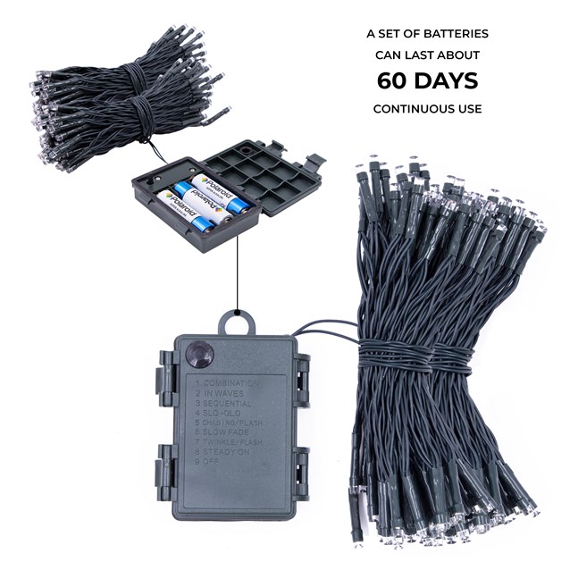 300 LED Battery Operated Timer Light - Multi Colou 300 LED Battery Operated Timer Light - Multi Colou