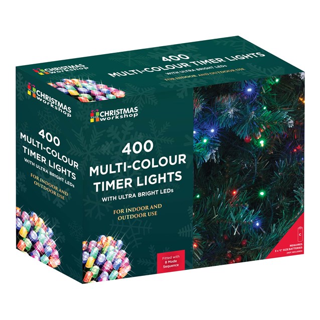 400 LED Battery Operated Timer Light-Multi Colour 400 LED Battery Operated Timer Light-Multi Colour