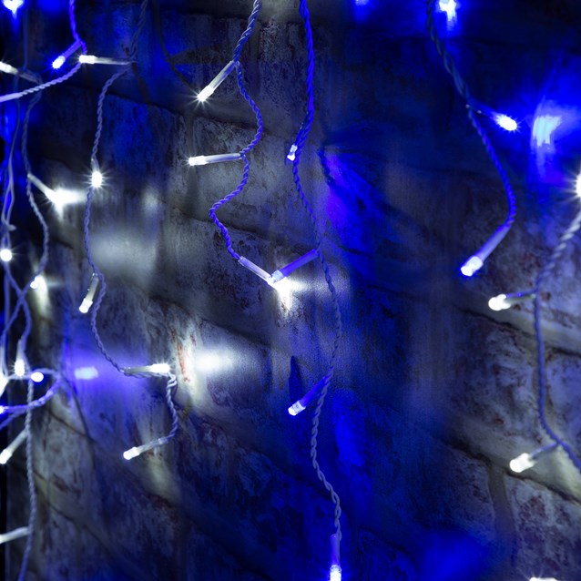240 LED Icicle Chaser Lights - Blue & White 240 LED Icicle Chaser Lights - Blue & White