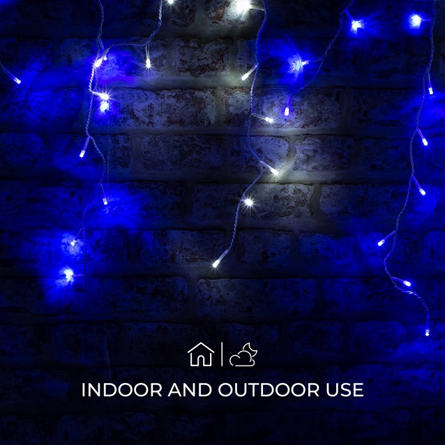240 LED Icicle Chaser Lights - Blue & White 240 LED Icicle Chaser Lights - Blue & White