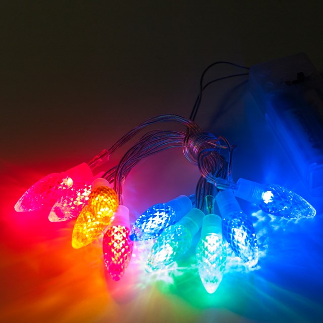10 Multicolour Jewel Cones LED B/O Lights 10 Multicolour Jewel Cones LED B/O Lights