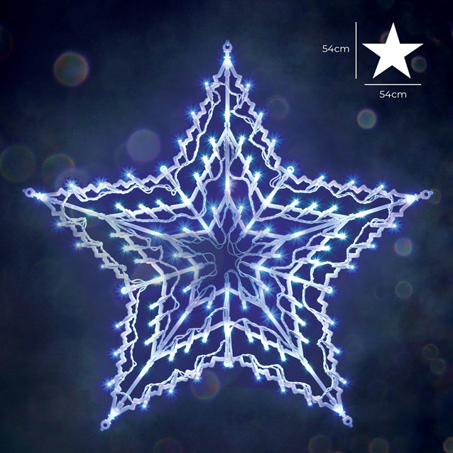 Blue & White LED Star Silhouette Blue & White LED Star Silhouette