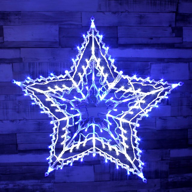 Blue & White LED Star Silhouette Blue & White LED Star Silhouette