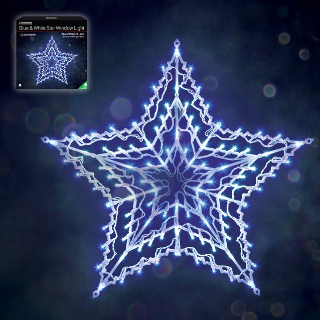 Blue & White LED Star Silhouette Blue & White LED Star Silhouette
