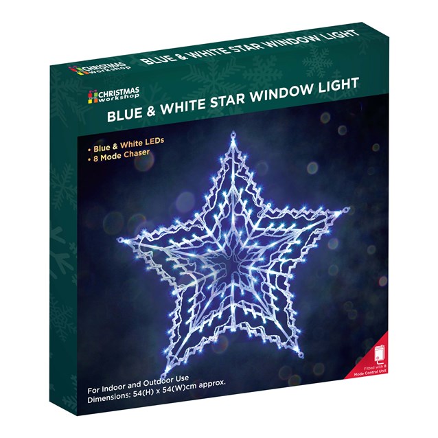 Blue & White LED Star Silhouette Blue & White LED Star Silhouette