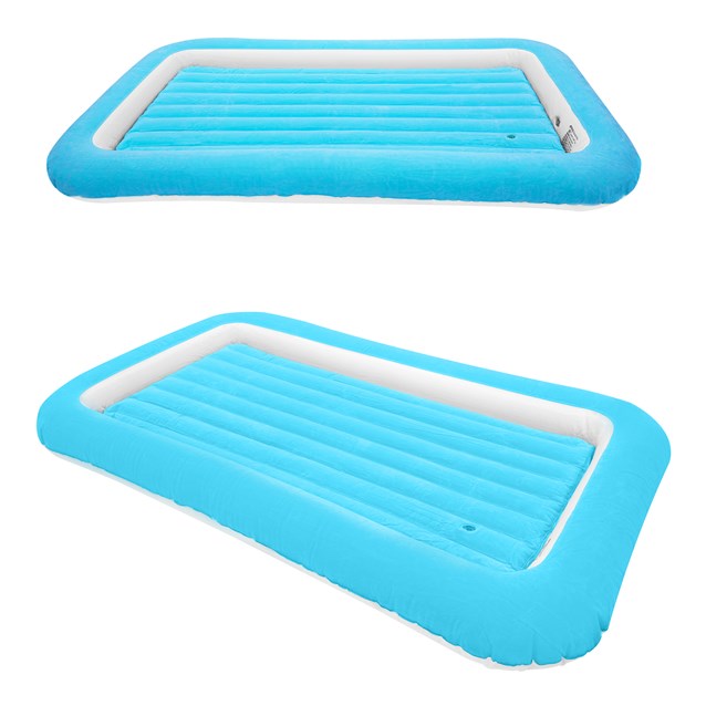 Flocked Kids Airbed - Blue Flocked Kids Airbed - Blue