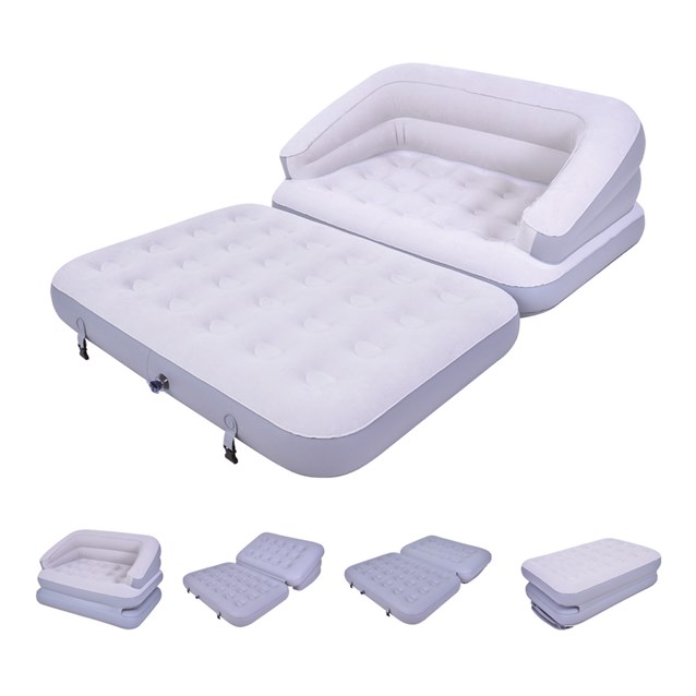 5-in-1 Multifunction Flocked Sofa - Grey 5-in-1 Multifunction Flocked Sofa - Grey