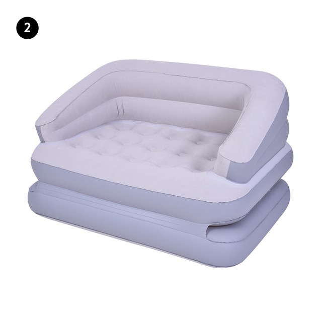 5-in-1 Multifunction Flocked Sofa - Grey 5-in-1 Multifunction Flocked Sofa - Grey