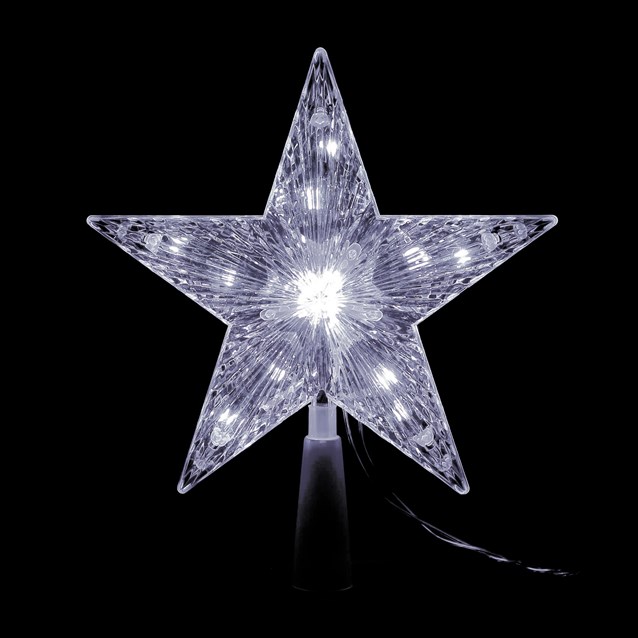 18cm White LED Star Tree Topper 18cm White LED Star Tree Topper