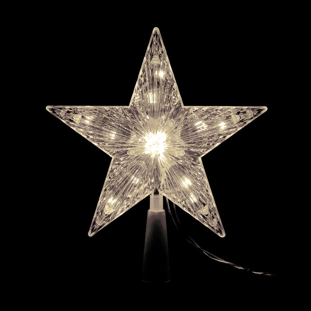 18cm Warm White LED Star Tree Topper 18cm Warm White LED Star Tree Topper