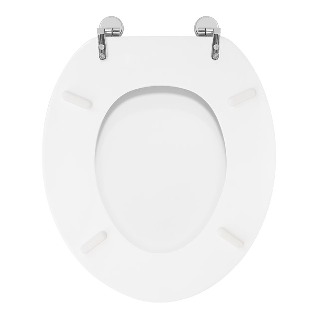 Tongue and Groove White Toilet Seat