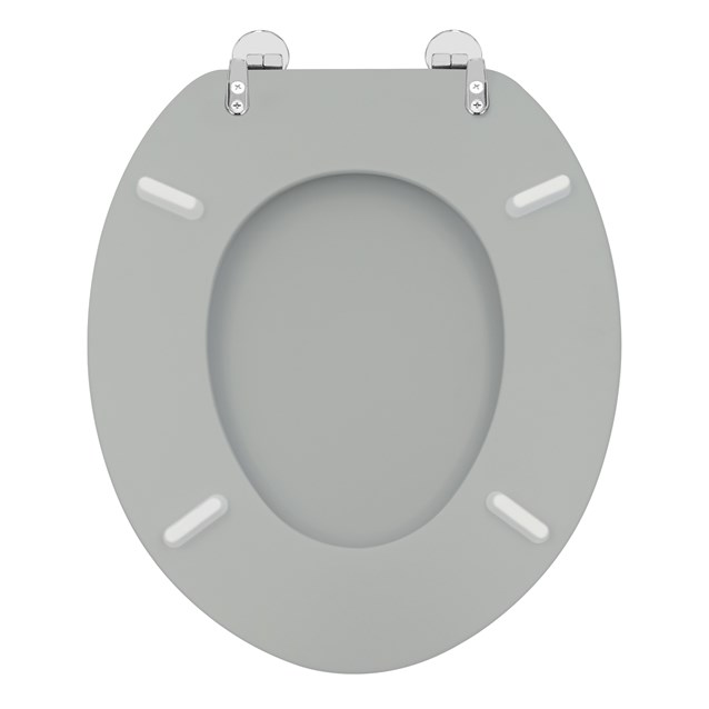 Tongue and Groove Grey Toilet Seat