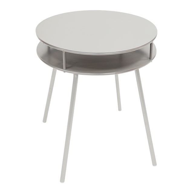 2 Tier Round Metal Side Table, Satin 2 Tier Round Metal Side Table, Satin