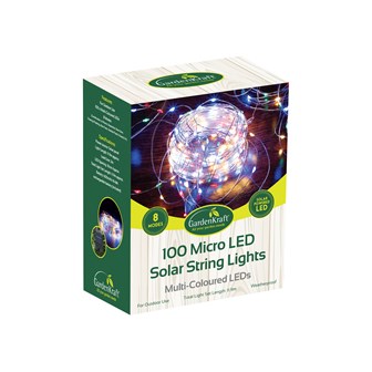 100 Micro Solar LED String Light - Multicolour
