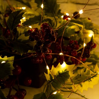 100 Micro Copper Solar LED String Light -WarmWhite