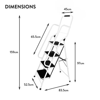 4 Step Ladder W/Safety Handles
