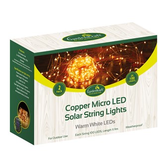2pk 100 Micro Solar LED String Light-Warm White
