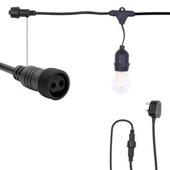 2PK-E27 Style15 Bulbs Party String Light-WarmWhite