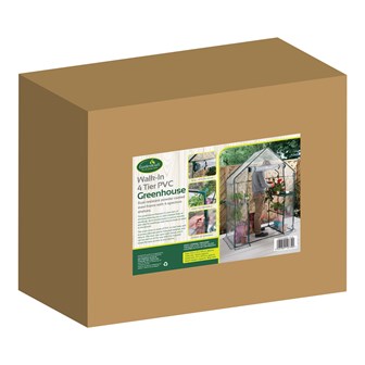 Walk In PVC Plastic Garden Greenhouse W/ 4 Shelves