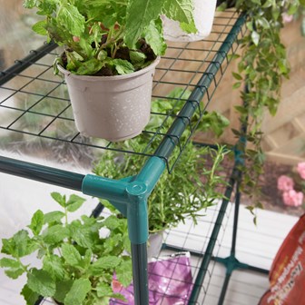 Walk In PVC Plastic Garden Greenhouse W/ 4 Shelves